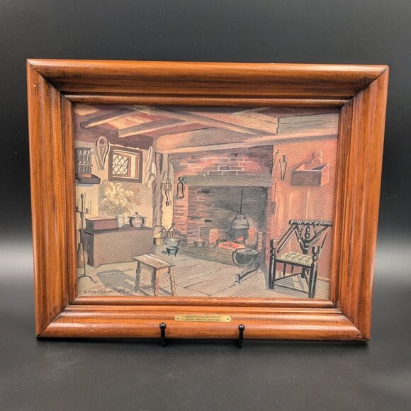 Pair of Vintage Rustic Framed Ruth Perkins Safford "Provincial Interiors" Prints - Picture 2 of 8